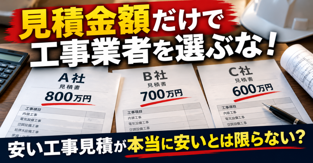 見積金額だけで工事業者を選ぶな！
