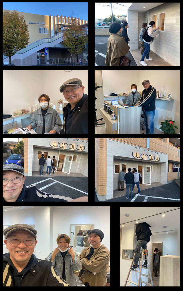狭山市美容室WARAWAの開業半年後の店舗保守点検にbh飯島訪問